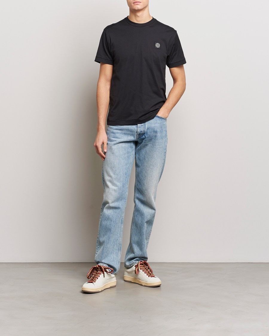 Hombres | Camisetas | Stone Island | Garment Dyed Cotton Jersey T-Shirt Black