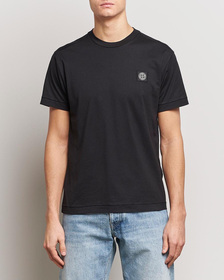 Hombres | Stone Island | Stone Island | Garment Dyed Cotton Jersey T-Shirt Black
