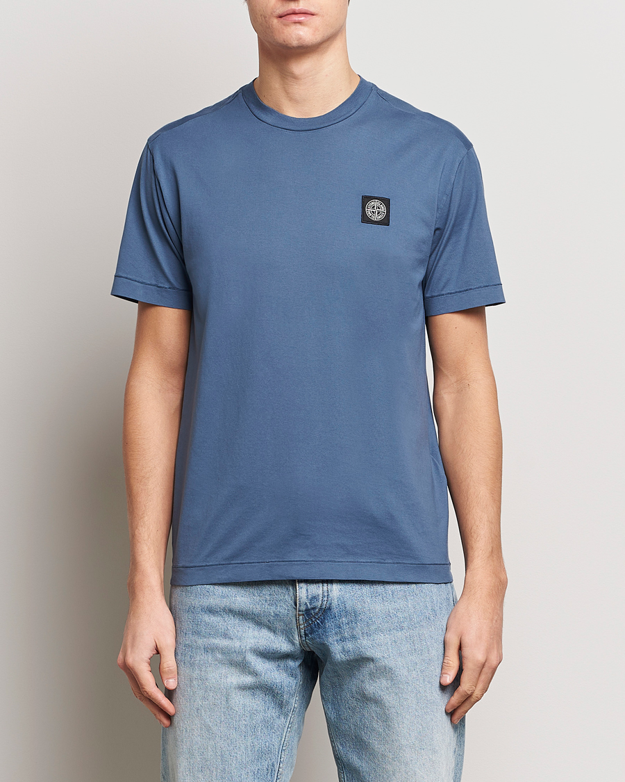 Hombres |  | Stone Island | Garment Dyed Cotton Jersey T-Shirt Dark Blue