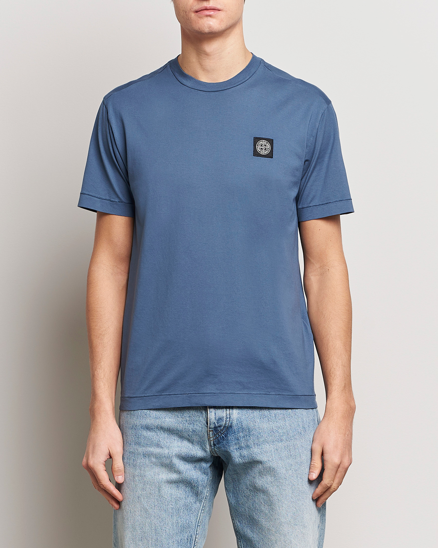 Hombres | Camisetas | Stone Island | Garment Dyed Cotton Jersey T-Shirt Dark Blue