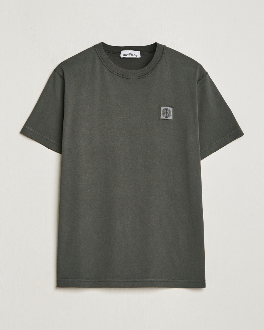 Hombres | Camisetas | Stone Island | Organic Cotton Fissato Effect T-Shirt Charcoal