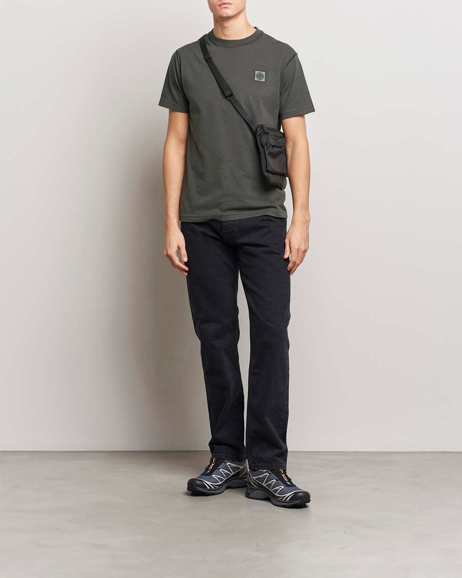 Hombres | Camisetas | Stone Island | Organic Cotton Fissato Effect T-Shirt Charcoal