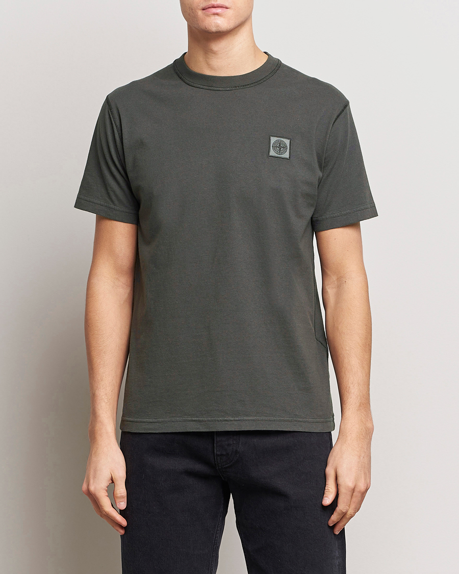 Hombres | Camisetas | Stone Island | Organic Cotton Fissato Effect T-Shirt Charcoal