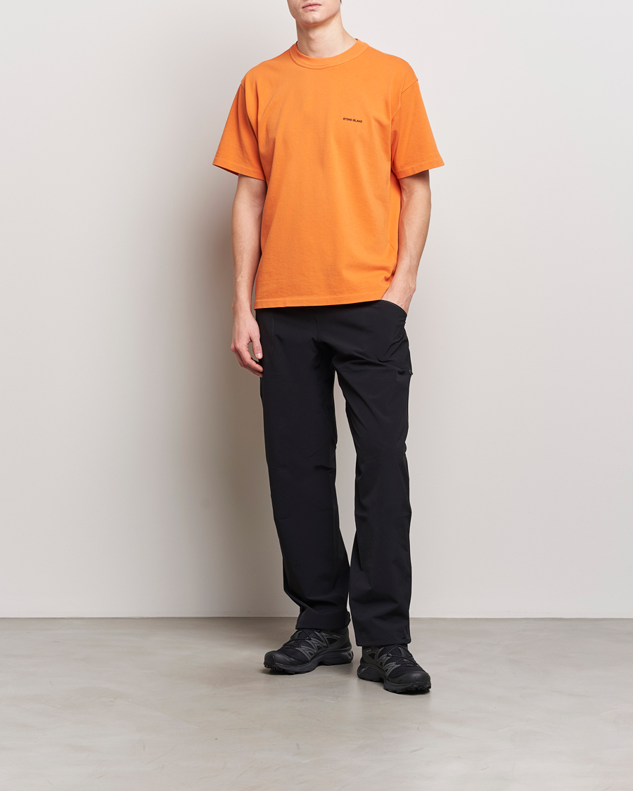 Hombres | Camisetas | Stone Island | Cotton Jersey Small Logo T-Shirt Orange