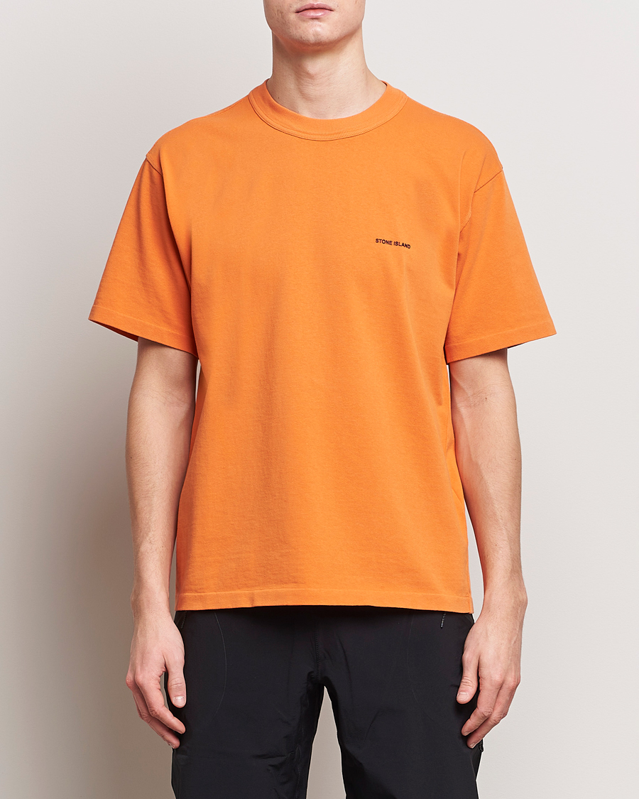 Hombres | Stone Island | Stone Island | Cotton Jersey Small Logo T-Shirt Orange