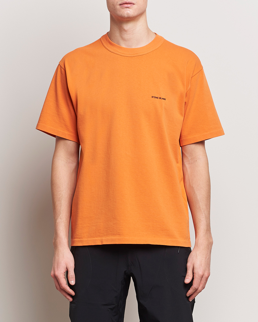 Hombres | Camisetas | Stone Island | Cotton Jersey Small Logo T-Shirt Orange