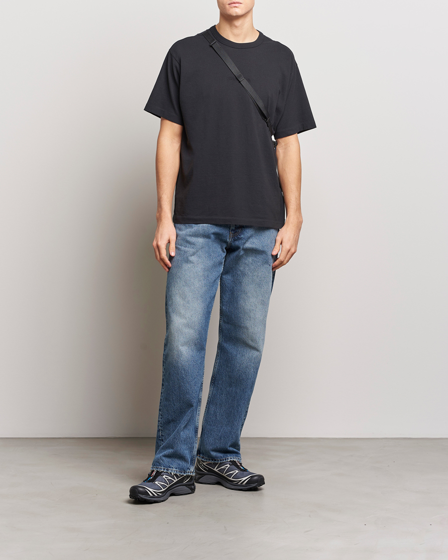 Hombres | Camisetas | Stone Island | Organic Cotton Fissato Effect Center Logo T-Shirt Black