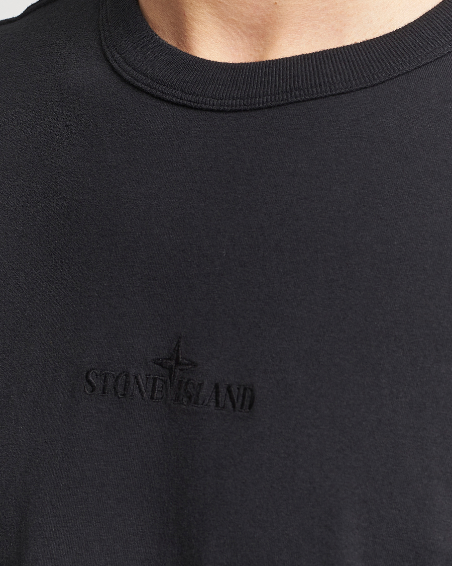 Hombres | Camisetas | Stone Island | Organic Cotton Fissato Effect Center Logo T-Shirt Black