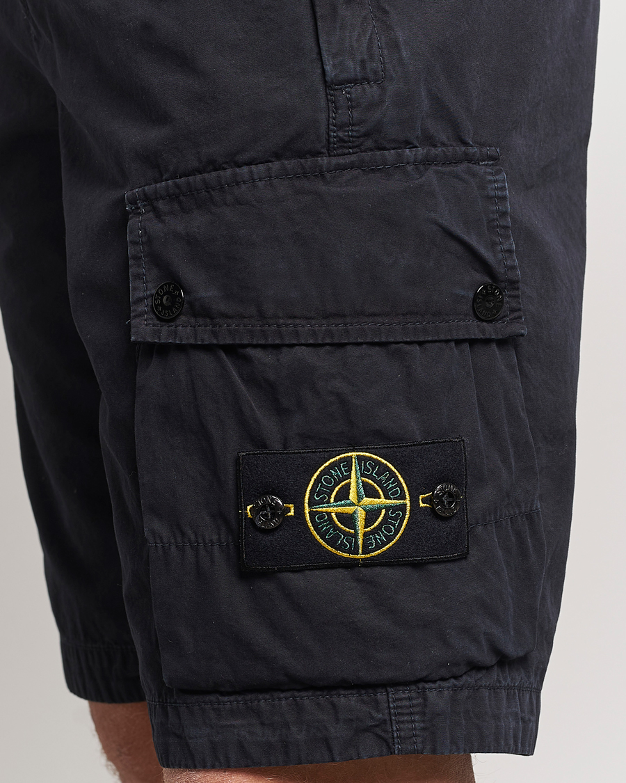 Hombres | Pantalones cortos | Stone Island | Brushed Cotton Canvas Cargo Shorts Navy Blue