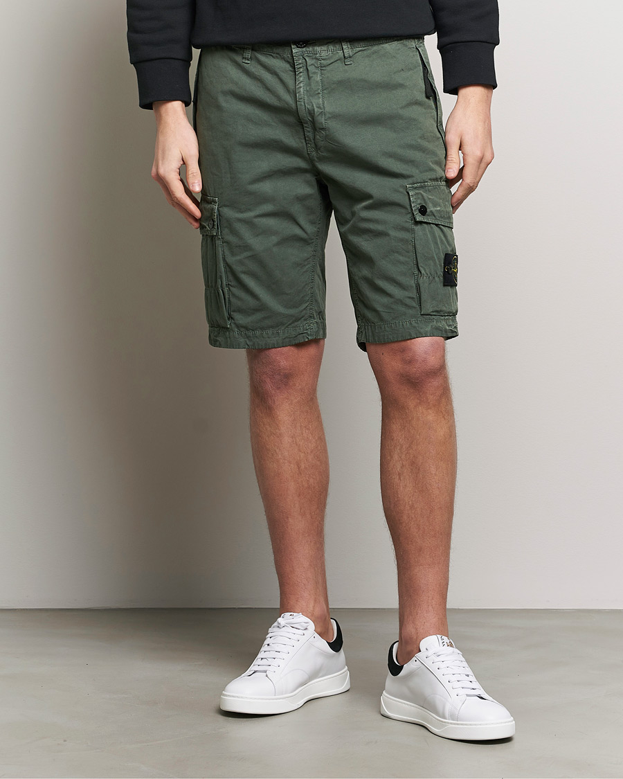 Hombres | Pantalones cortos | Stone Island | Brushed Cotton Canvas Cargo Shorts Musk