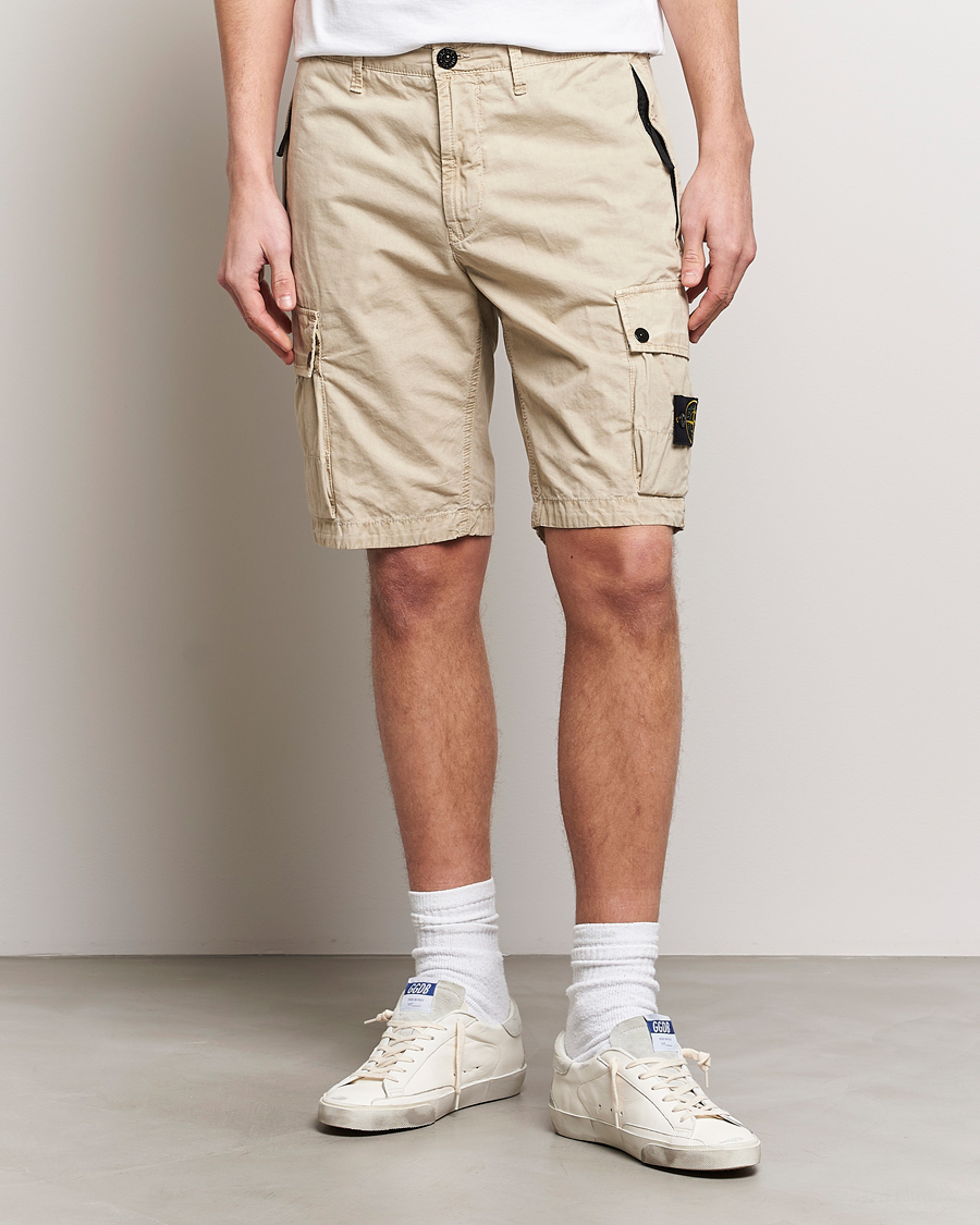 Hombres |  | Stone Island | Brushed Cotton Canvas Cargo Shorts Sand
