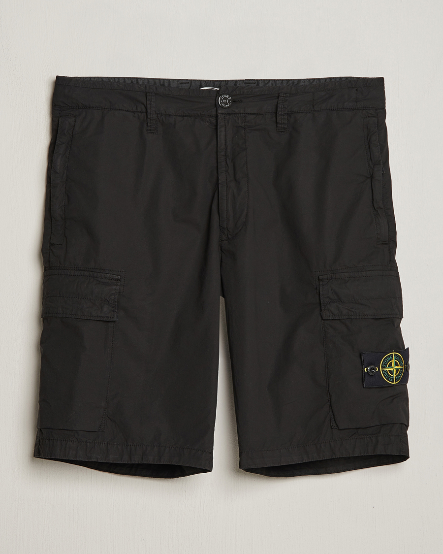 Hombres | Pantalones cortos | Stone Island | Stretch Cotton Tela Regular Fit Cargo Shorts Black