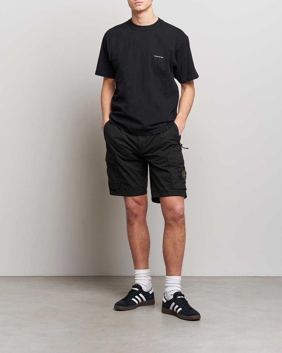 Hombres | Pantalones cortos | Stone Island | Stretch Cotton Tela Regular Fit Cargo Shorts Black