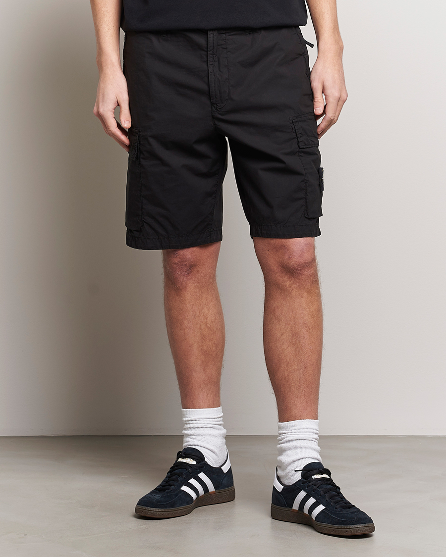 Hombres | Pantalones cortos | Stone Island | Stretch Cotton Tela Regular Fit Cargo Shorts Black