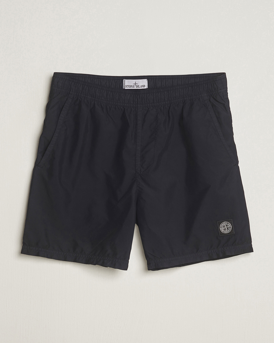 Hombres | Bañadores | Stone Island | Brushed Nylon Swimshorts Black