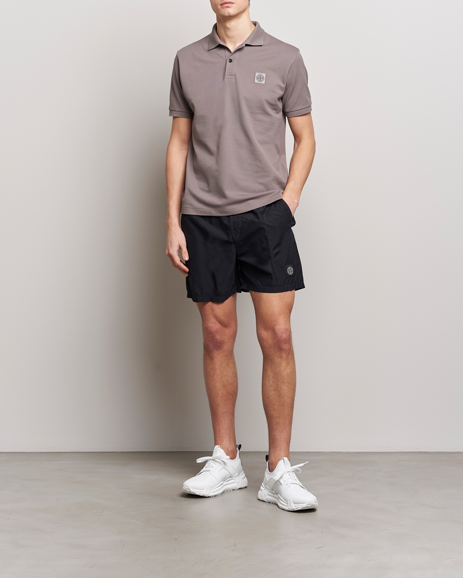 Hombres | Bañadores | Stone Island | Brushed Nylon Swimshorts Black