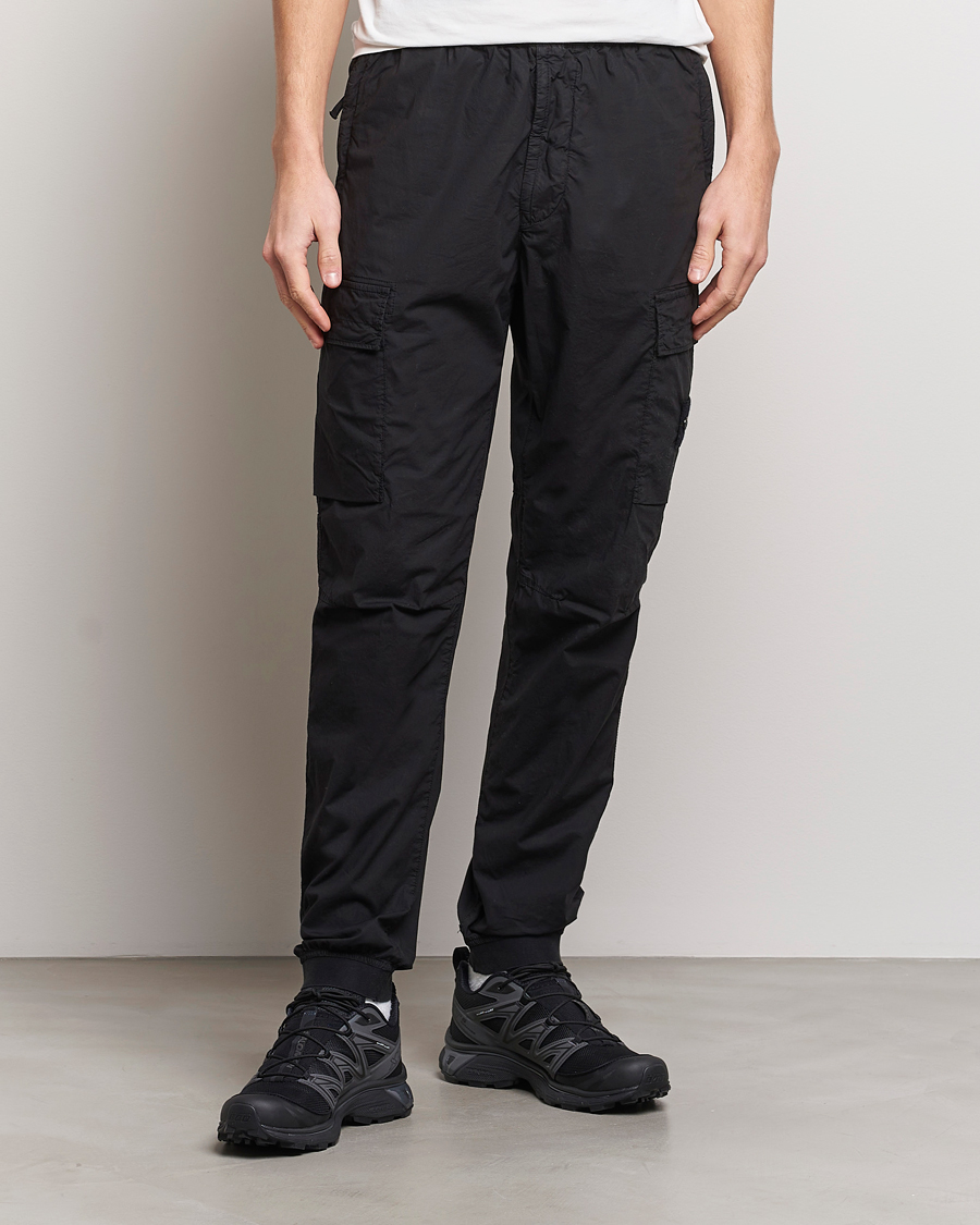 Hombres | Pantalones cargo | Stone Island | Garment Dyed Drawsting Cargo Pants Black