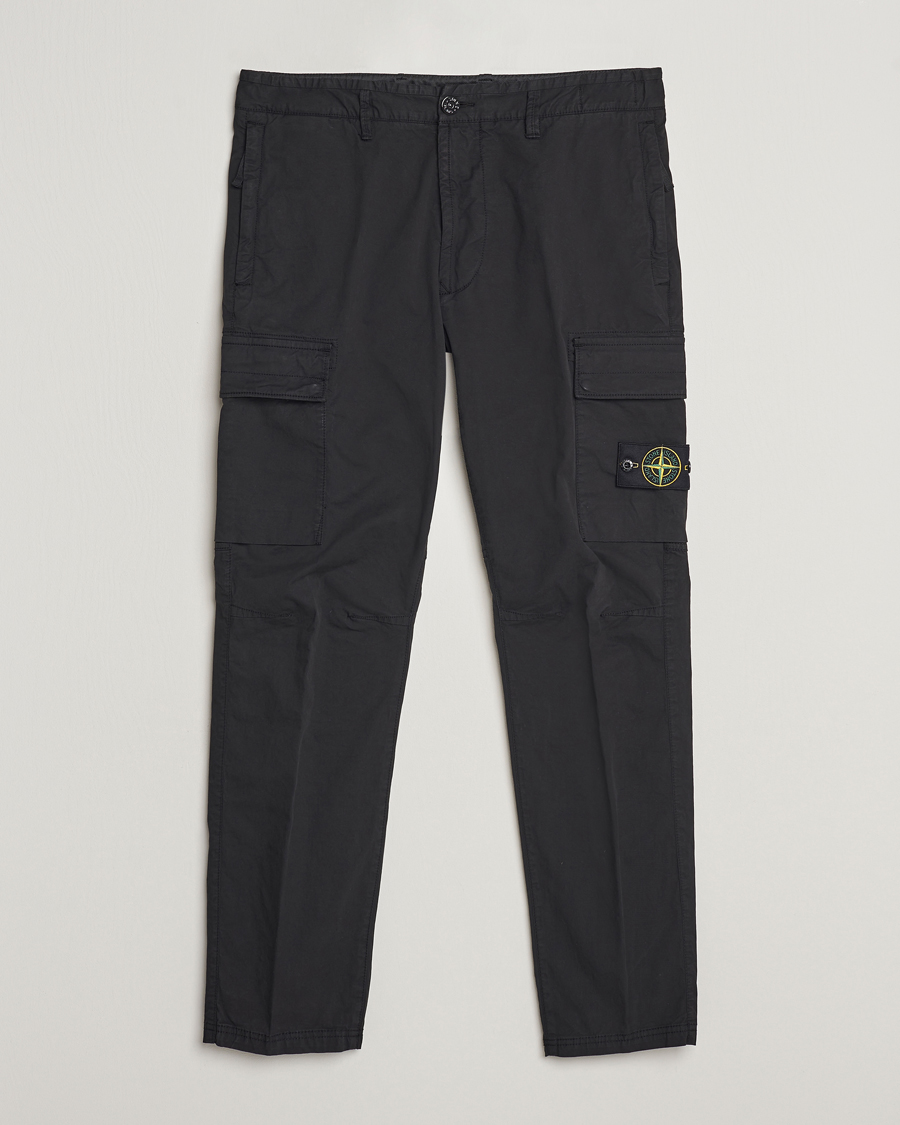 Hombres | Pantalones | Stone Island | Tapered Supima Cotton Cargo Pants Black