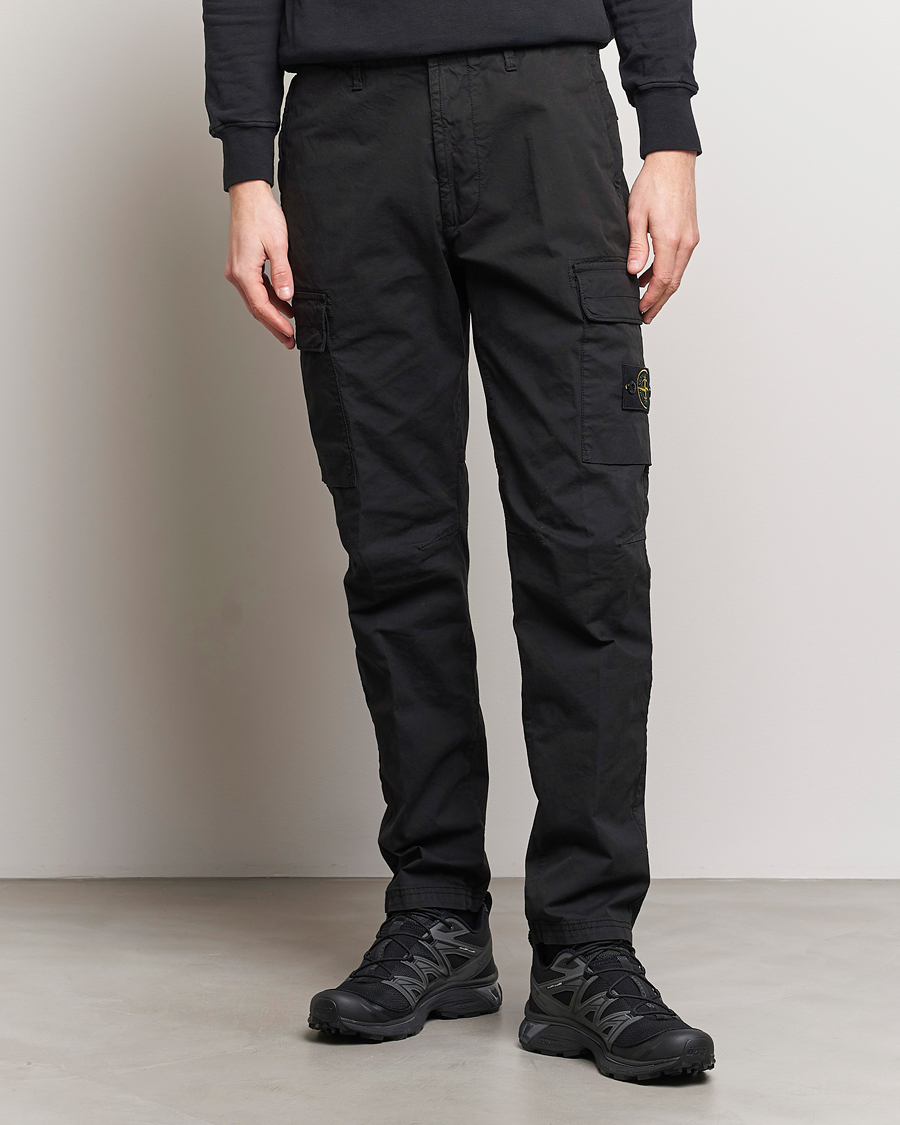 Hombres | Pantalones | Stone Island | Tapered Supima Cotton Cargo Pants Black