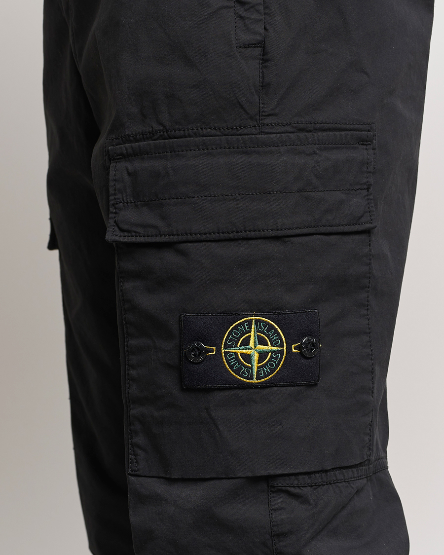 Hombres | Pantalones | Stone Island | Tapered Supima Cotton Cargo Pants Black