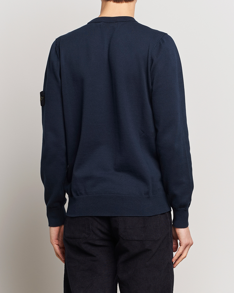 Hombres | Jerséis y prendas de punto | Stone Island | Soft Organic Cotton Crew Neck Navy Blue