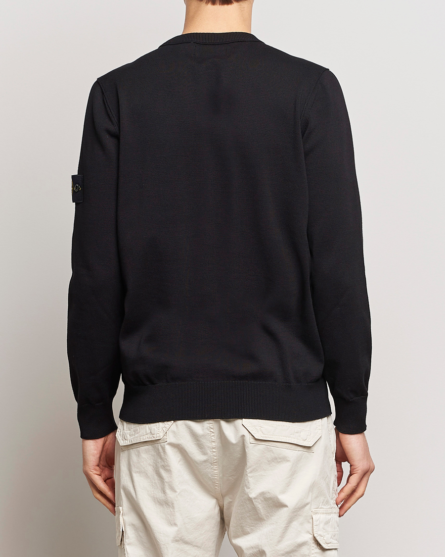 Hombres | Jerséis y prendas de punto | Stone Island | Soft Organic Cotton Crew Neck Black