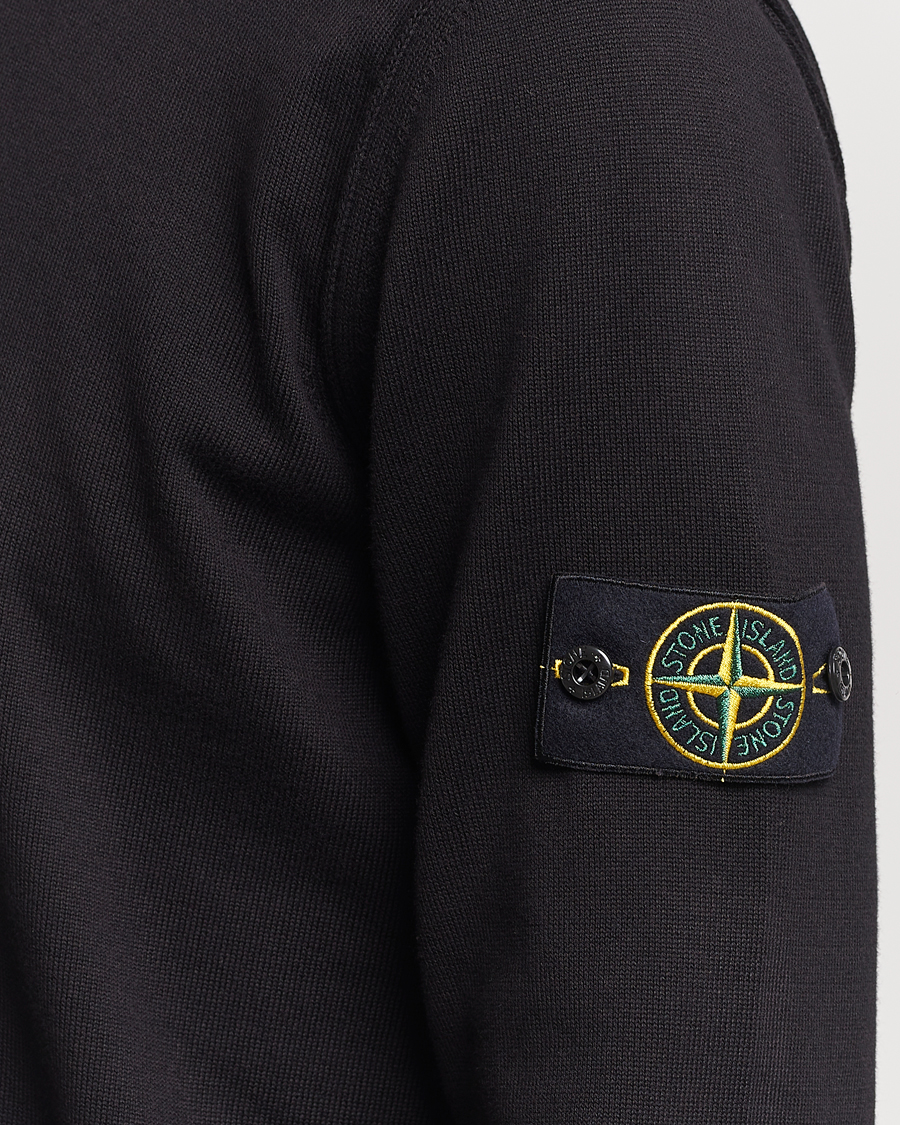 Hombres | Jerséis y prendas de punto | Stone Island | Soft Organic Cotton Crew Neck Black
