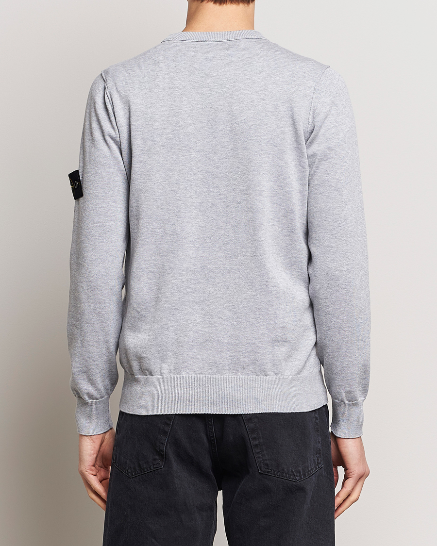 Hombres | Jerséis y prendas de punto | Stone Island | Soft Organic Cotton Crew Neck Dark Grey Melange