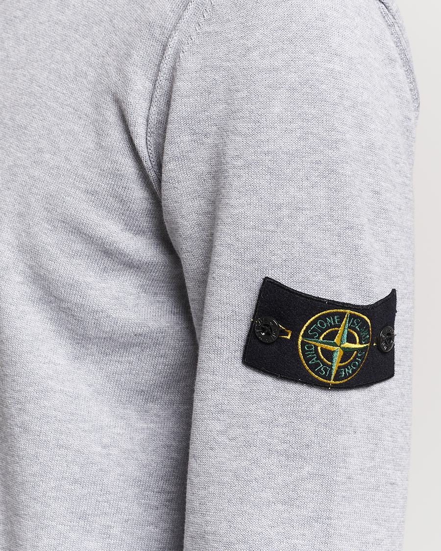 Hombres | Jerséis y prendas de punto | Stone Island | Soft Organic Cotton Crew Neck Dark Grey Melange