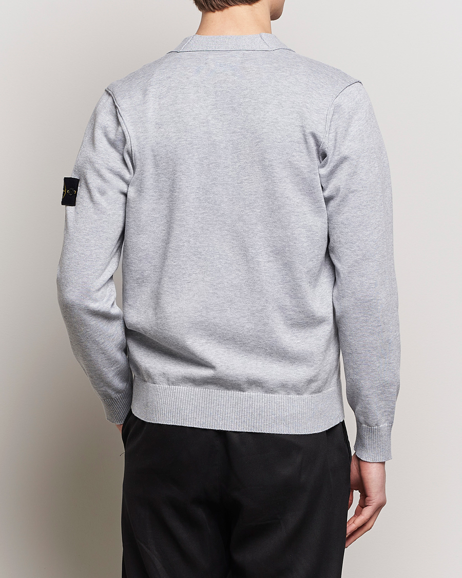 Hombres | Jerséis y prendas de punto | Stone Island | Soft Organic Cotton Cardigan Dark Grey Melange