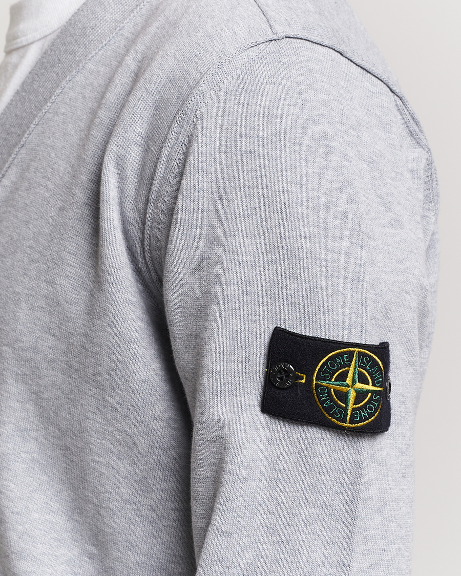 Hombres | Jerséis y prendas de punto | Stone Island | Soft Organic Cotton Cardigan Dark Grey Melange
