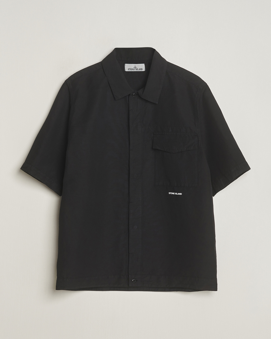 Hombres | Camisas | Stone Island | Cotton/Hemp Short Sleeve Shirts Black