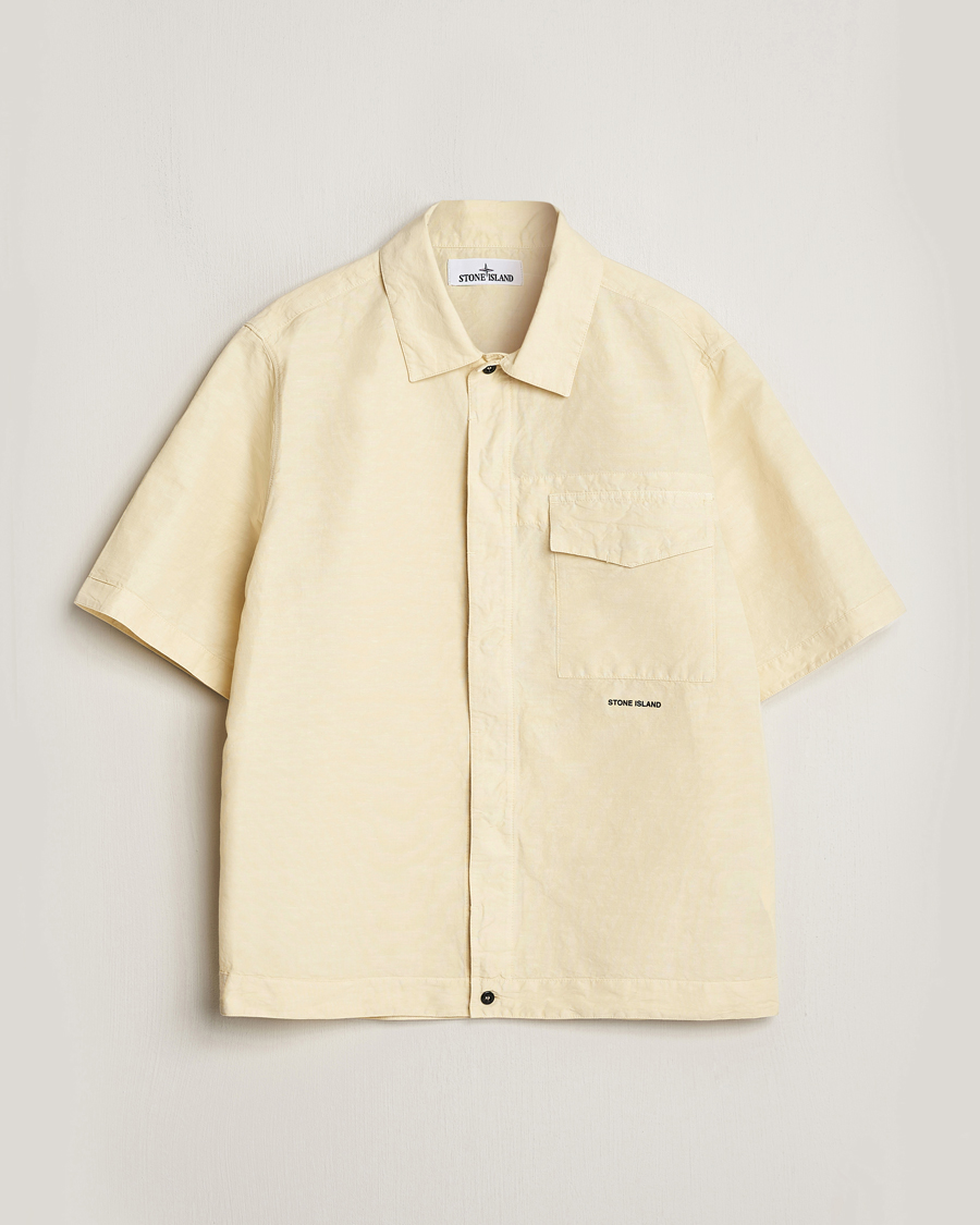 Hombres | Camisas | Stone Island | Cotton/Hemp Short Sleeve Shirts Beige
