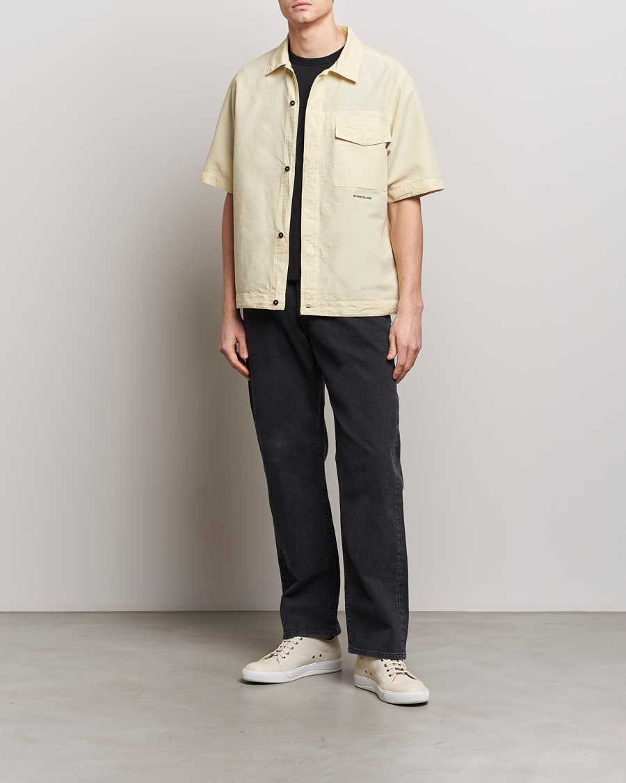 Hombres | Camisas | Stone Island | Cotton/Hemp Short Sleeve Shirts Beige