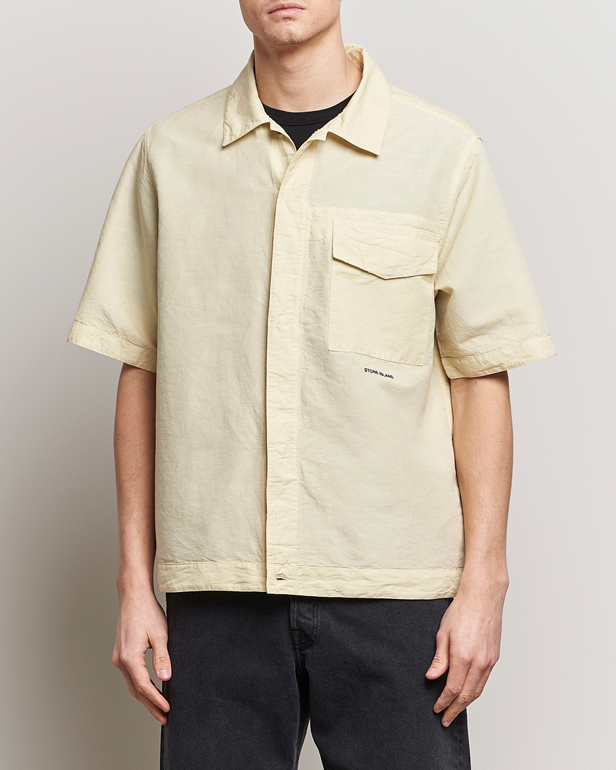 Hombres | Camisas | Stone Island | Cotton/Hemp Short Sleeve Shirts Beige