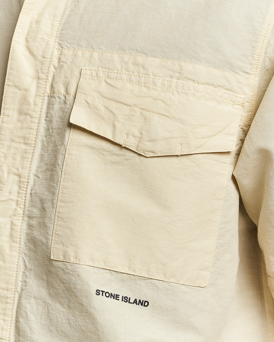 Hombres | Camisas | Stone Island | Cotton/Hemp Short Sleeve Shirts Beige
