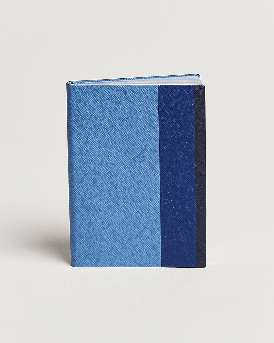 Hombres | Smythson Soho Notebook Ribbon Stripe Nile Blue | Smythson | Soho Notebook Ribbon Stripe Nile Blue