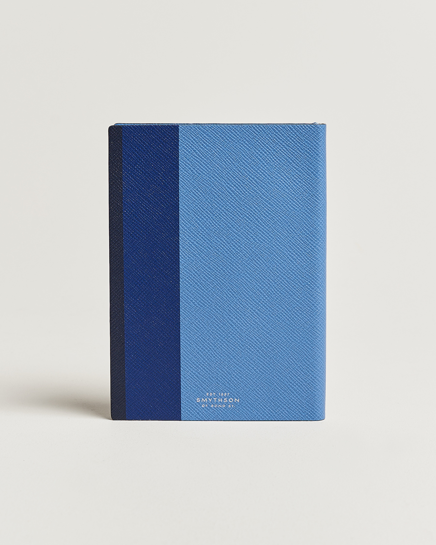 Hombres | Best of British | Smythson | Soho Notebook Ribbon Stripe Nile Blue