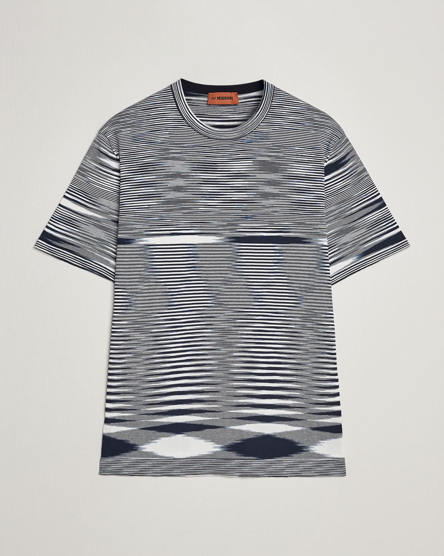 Hombres | Camisetas | Missoni | Space Dyed Knitted T-Shirt White/Navy