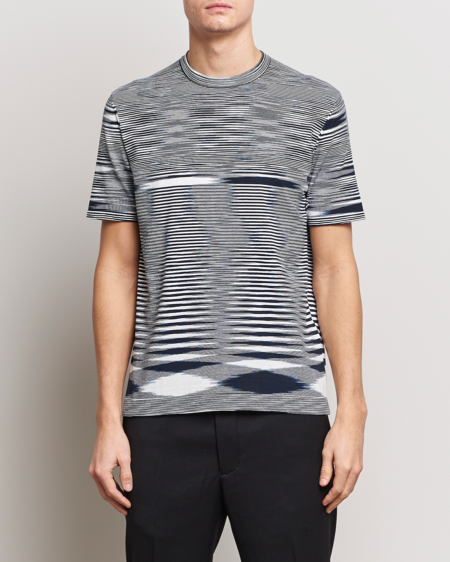 Hombres | Camisetas | Missoni | Space Dyed Knitted T-Shirt White/Navy