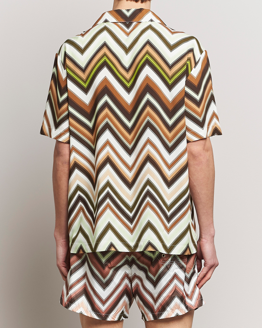 Hombres | Camisas | Missoni | Zig Zag Printed Camp Shirt Brown/Green