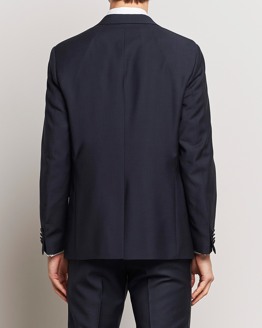 Hombres | Blazers | Oscar Jacobson | Frampton Wool Tuxedo Blazer Navy