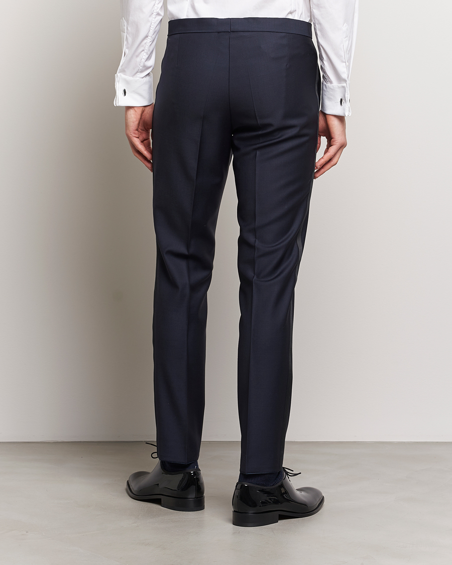 Hombres | Pantalones | Oscar Jacobson | Denz Wool Tuxedo Trousers Navy
