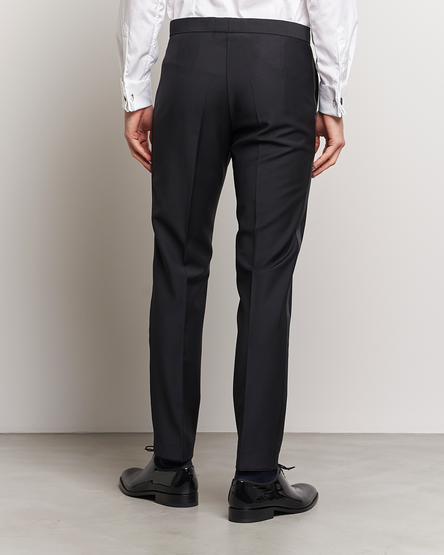Hombres | Pantalones | Oscar Jacobson | Denz Wool Tuxedo Trousers Black