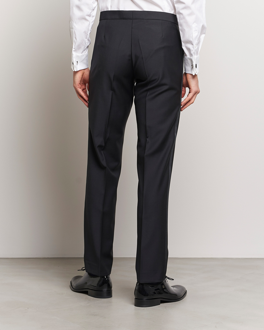 Hombres | Pantalones | Oscar Jacobson | Denz Straight Wool Tuxedo Trousers Black