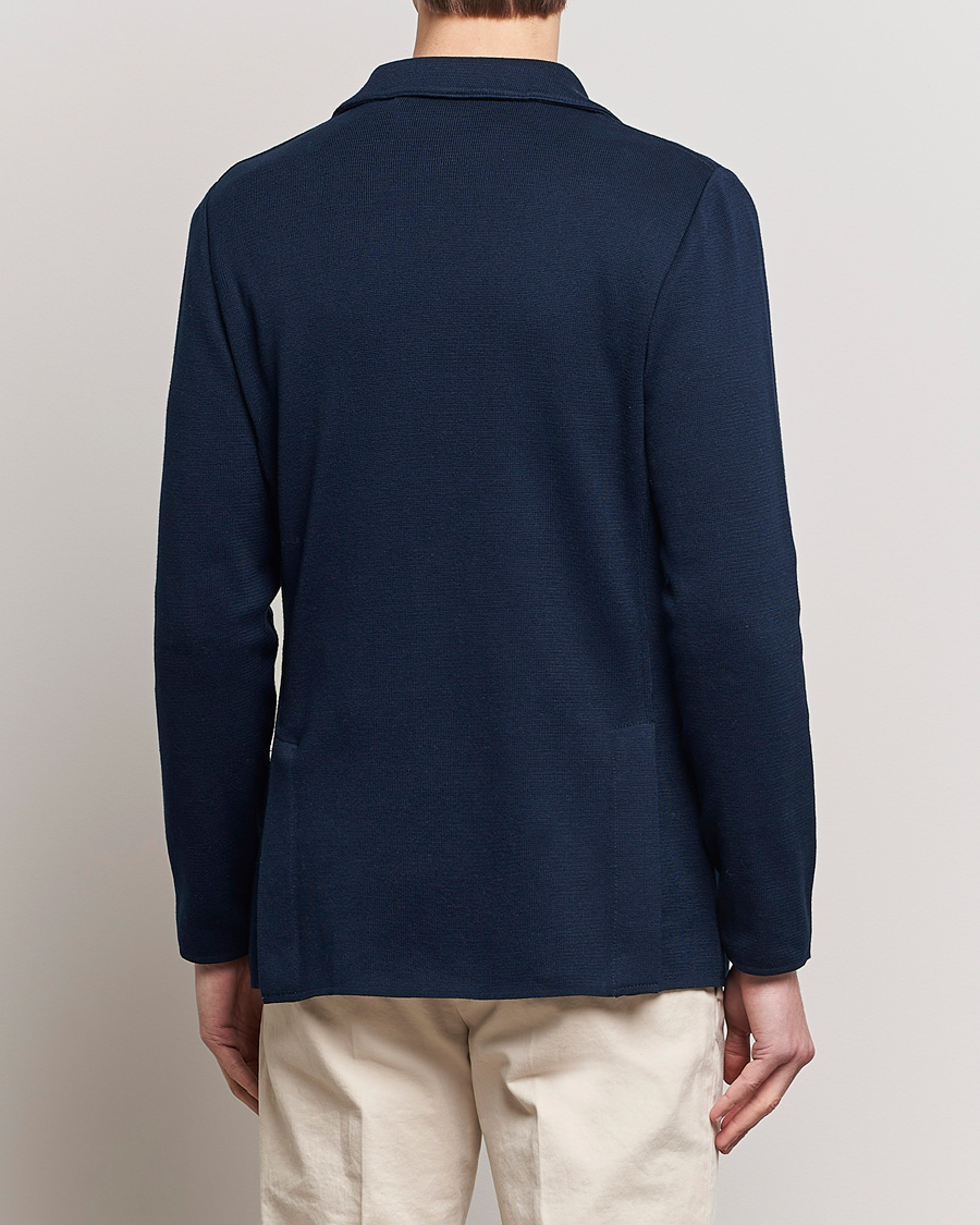 Hombres | Blazers | Lardini | Knitted Cotton Blazer Navy
