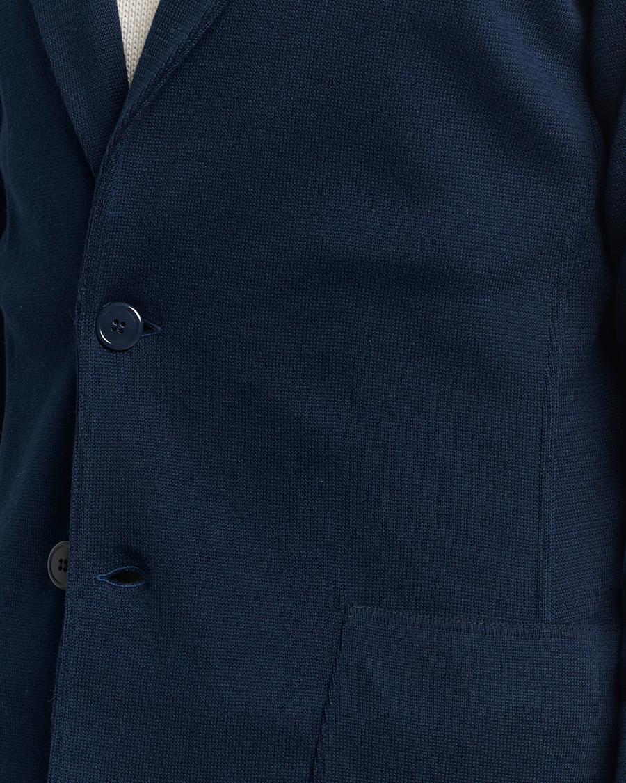 Hombres | Blazers | Lardini | Knitted Cotton Blazer Navy