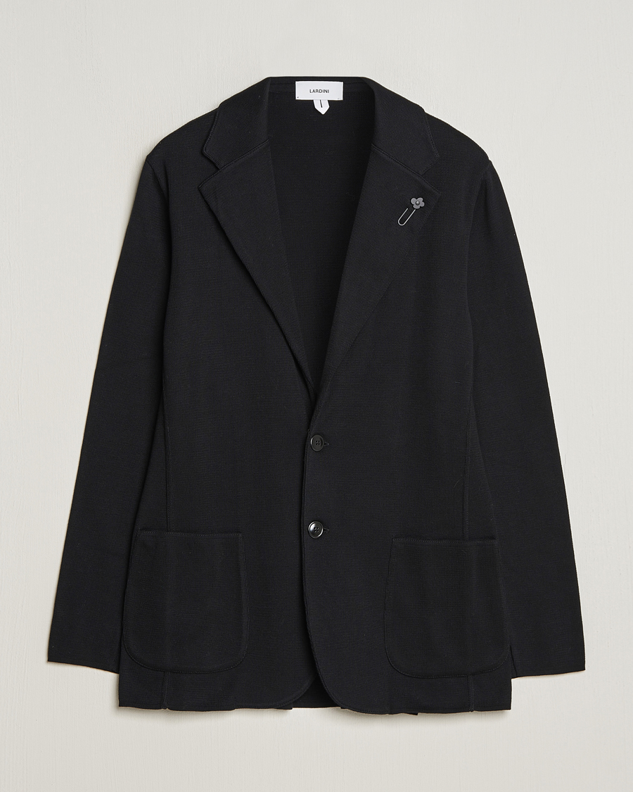 Hombres | Blazers | Lardini | Knitted Cotton Blazer Black