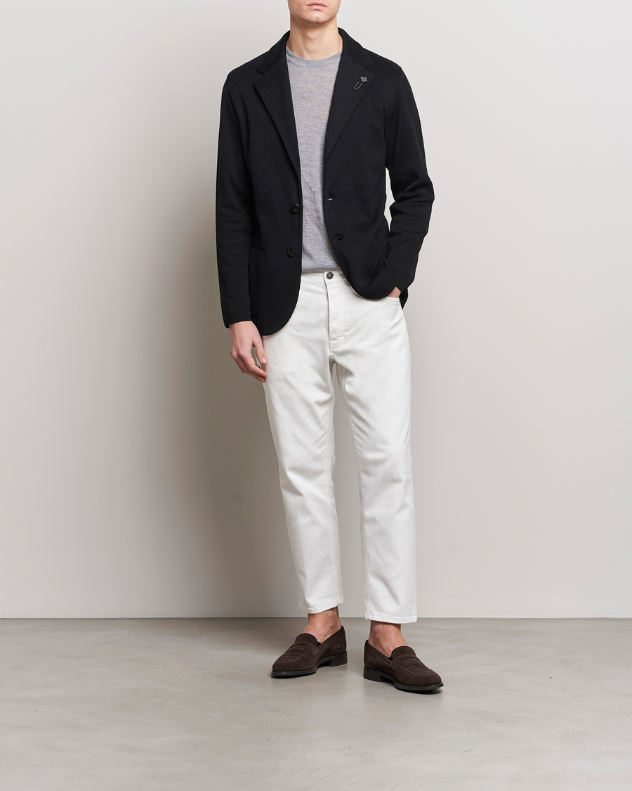Hombres | Blazers | Lardini | Knitted Cotton Blazer Black