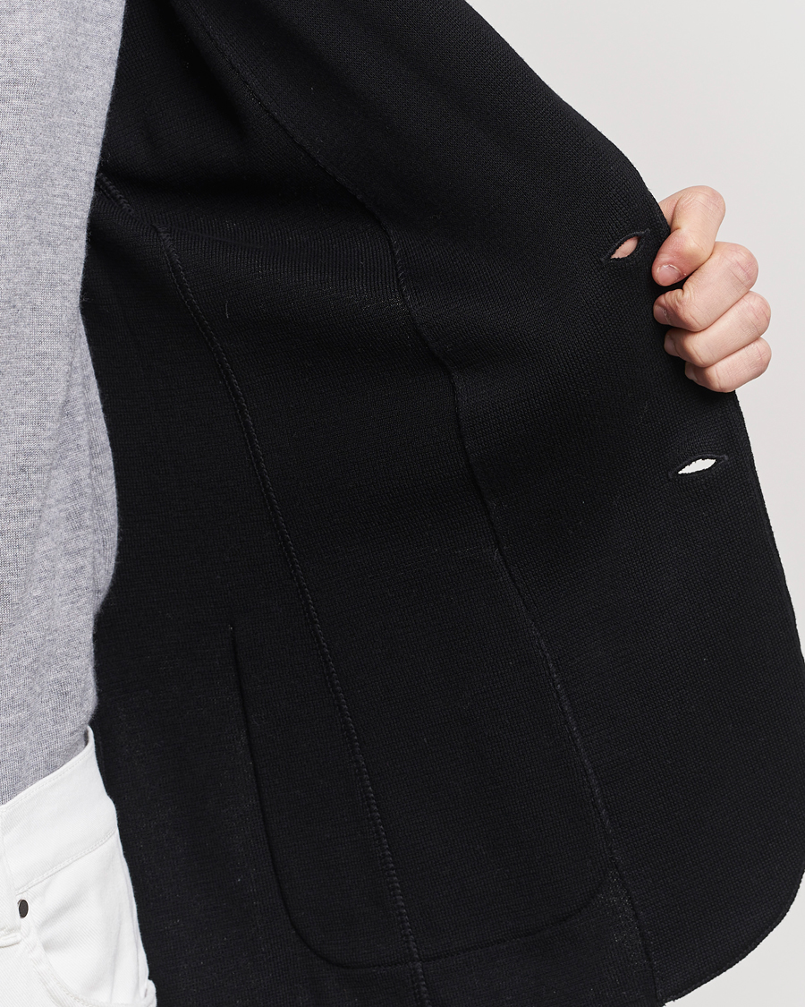 Hombres | Blazers | Lardini | Knitted Cotton Blazer Black